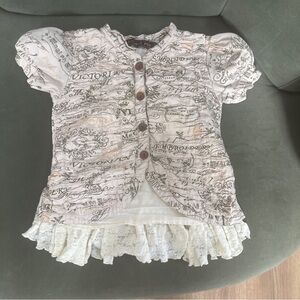 Mustard Pie Kids Printed Button-Up Shirt size 6